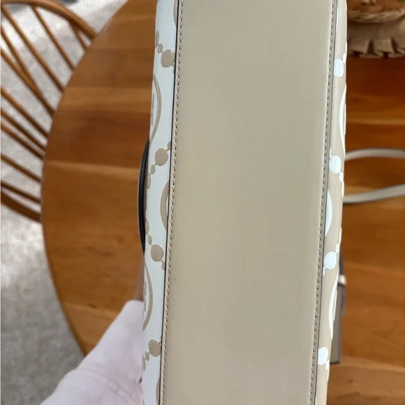 Tory Turch T Monogram Square Shoulder Bag Contrast Embossed purse medium NWOT - Picture 5 of 11